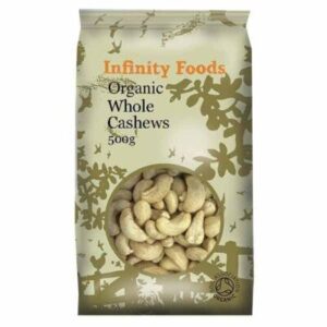 Organic whole cashews 500g