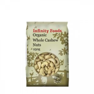 Organic whole cashews 250g