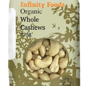 Organic whole cashews 125g