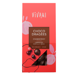 Vivani Choco Dragées Cranberry