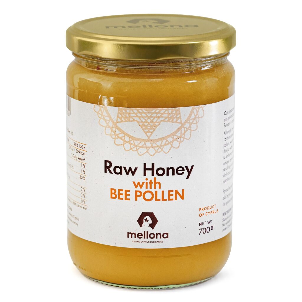 Raw honey with Bee Pollen 400g