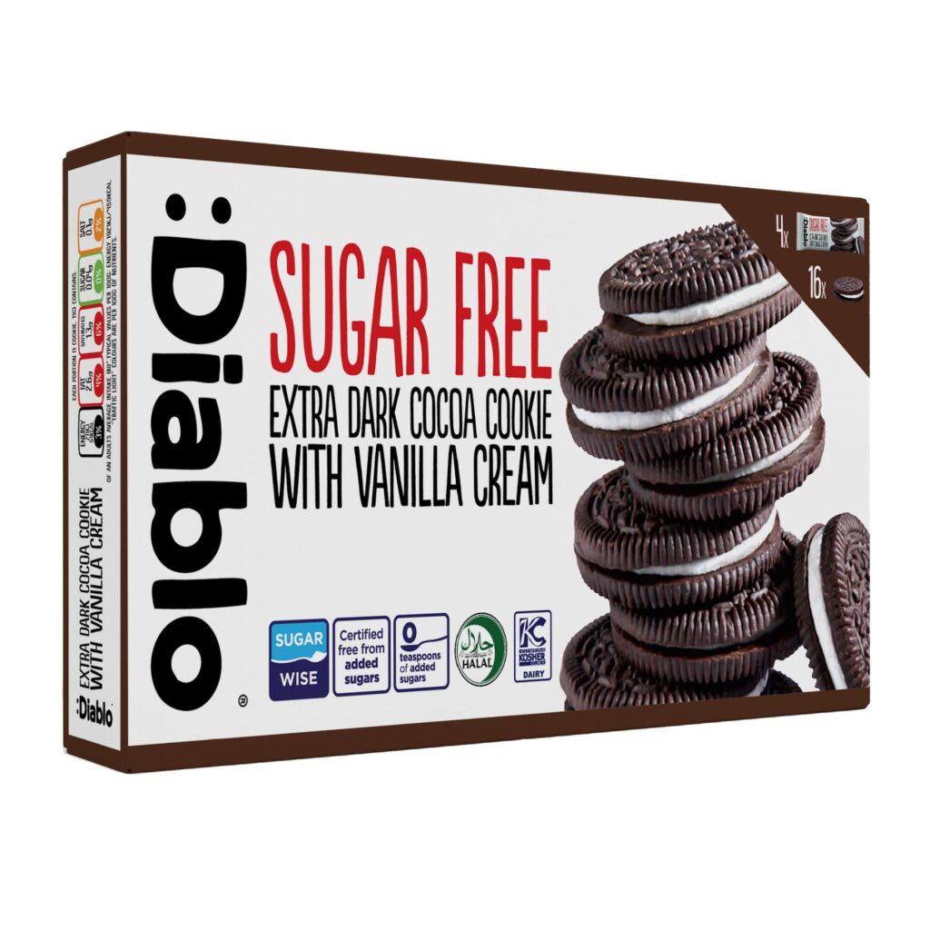 Diablo Sugarfree Extra dark cookies 176g