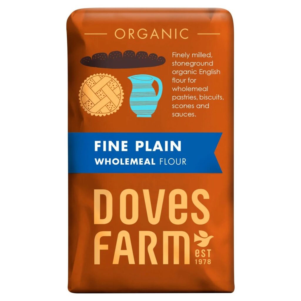 Doves Farm 1kg Oraginc Fine Plain Wholemeal flour