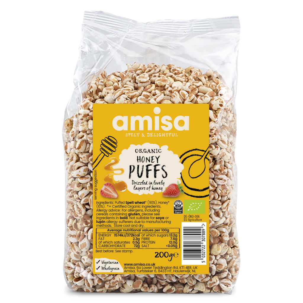 Amisa organic Honey puffs 200g